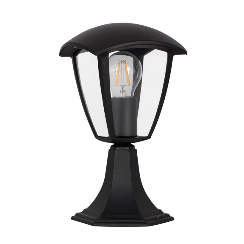 Miola 4 Panel Black Outdoor Pillar Light - Lighting.co.za