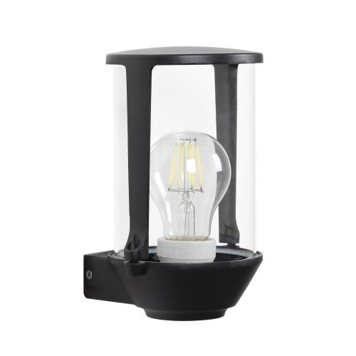 Ascot Black And Glass Outdoor Wall Light - Lighting.co.za