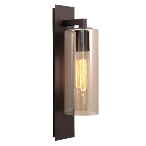 Lavaza Bronze Brown And Amber Glass Outdoor Wall Light - Lighting.co.za
