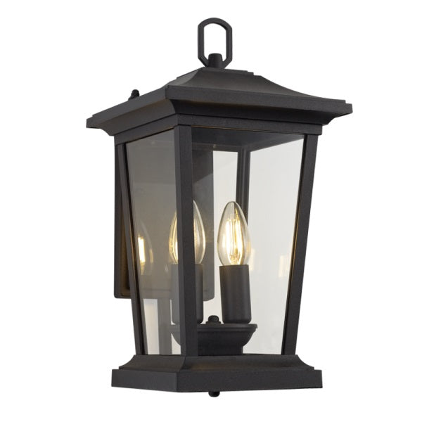 Skyler Black Down Facing Lantern Outdoor Wall Light - Lighting.co.za