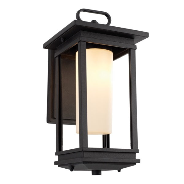 Modena Black Cube And Glass Outdoor Wall Light - Lighting.co.za