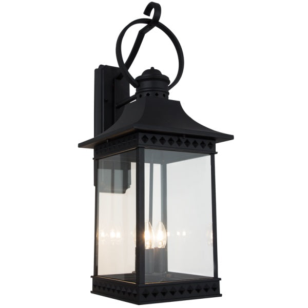 Trivet Large Black Lantern Outdoor Wall Light - Lighting.co.za