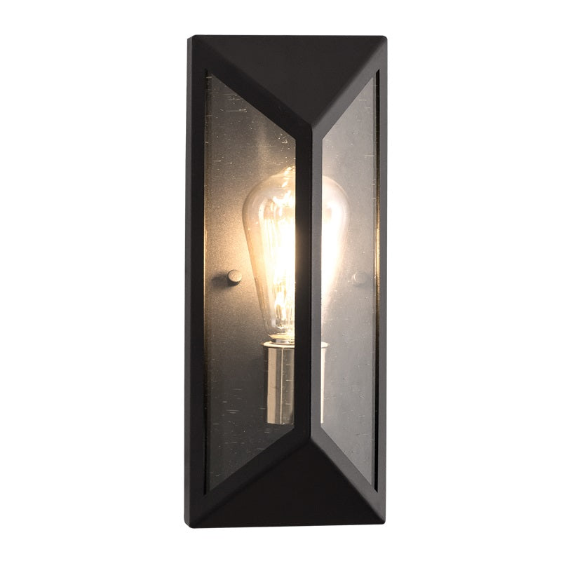 Madrid Outdoor Black and Clear Glass Wall Light - Lighting.co.za