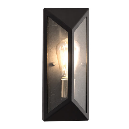 Madrid Outdoor Black and Clear Glass Wall Light - Lighting.co.za