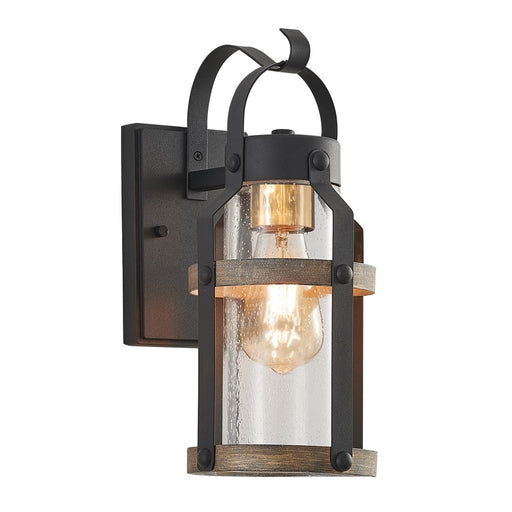 Lance Outdoor Black and Clear Glass Lantern Wall Light - Lighting.co.za