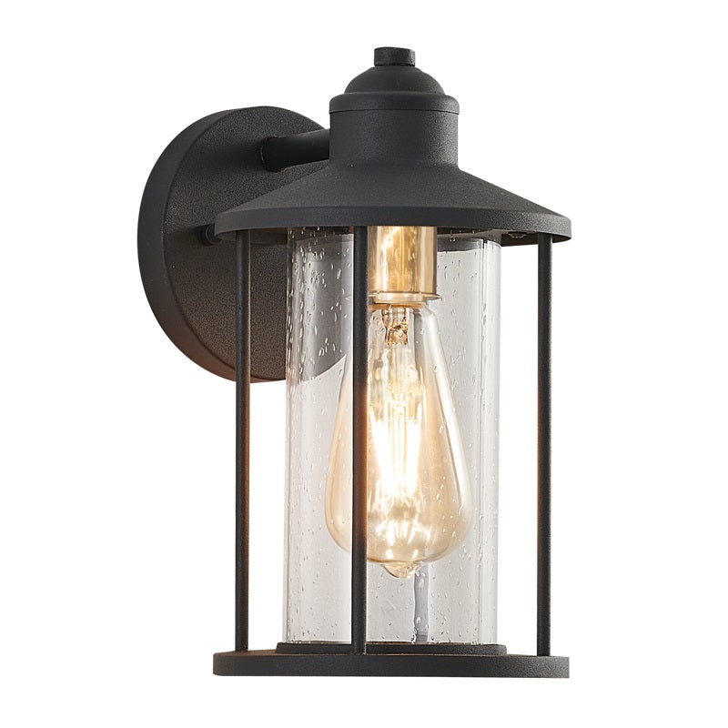 Bristol Outdoor Black and Clear Glass Wall Light - Lighting.co.za
