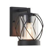 Cheval Outdoor Black and Clear Glass Wall Light - Lighting.co.za
