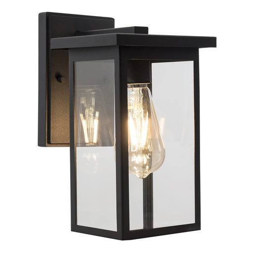 Deck Outdoor Black and Clear Glass Lantern Wall Light - Lighting.co.za