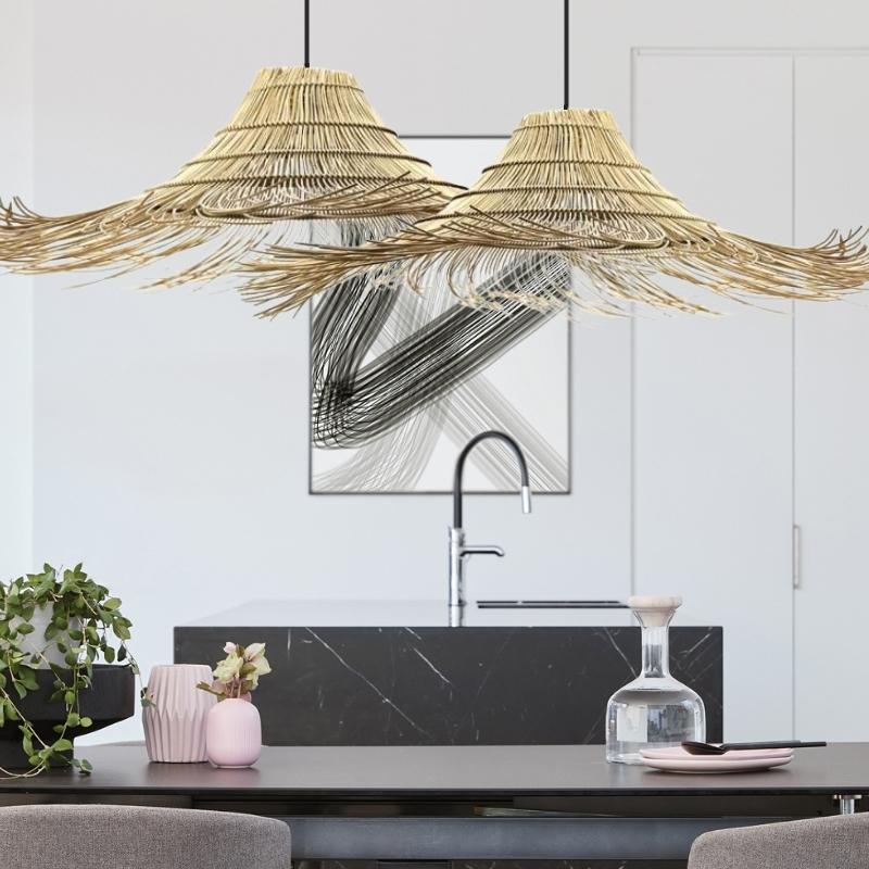 Tahiti Large Natural Rattan Flexi Cane Pendant Light - Lighting.co.za