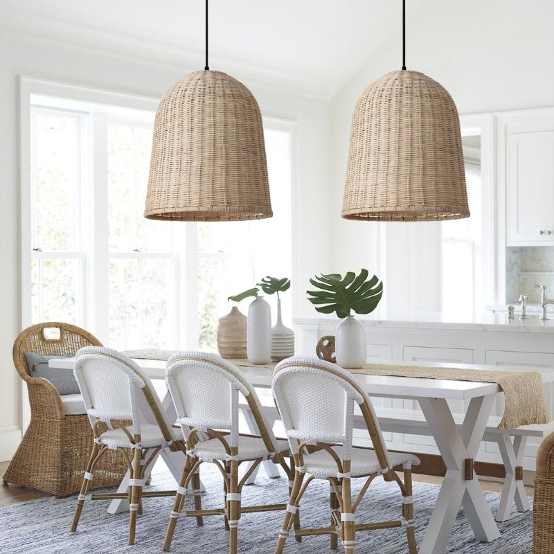 Tilda Woven Rattan Basket Dome Pendant Light — Lighting.co.za