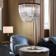 Azalia Black and Clear Crystal 6 Light Chandelier - Lighting.co.za