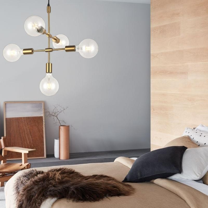 Loft 5 Light Brass Look Multi Pendant Light - Lighting.co.za