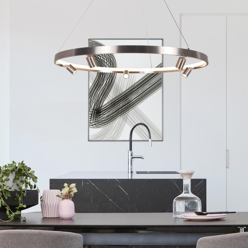 Nice Black or Silver Ring LED Pendant Light 3 Sizes - Lighting.co.za