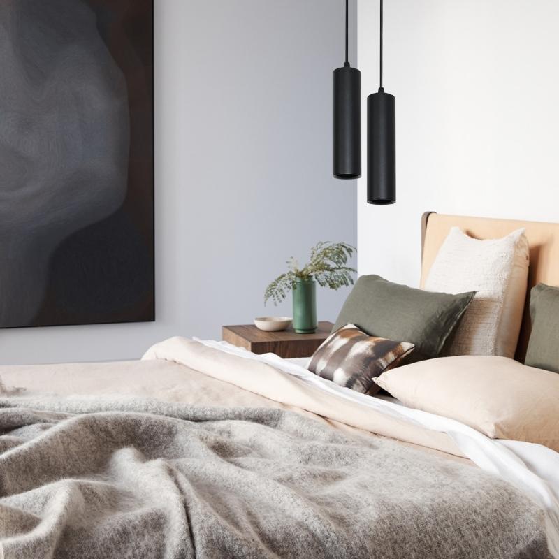 Helios Black Gold White Chrome Tube Pendant Light - Lighting.co.za