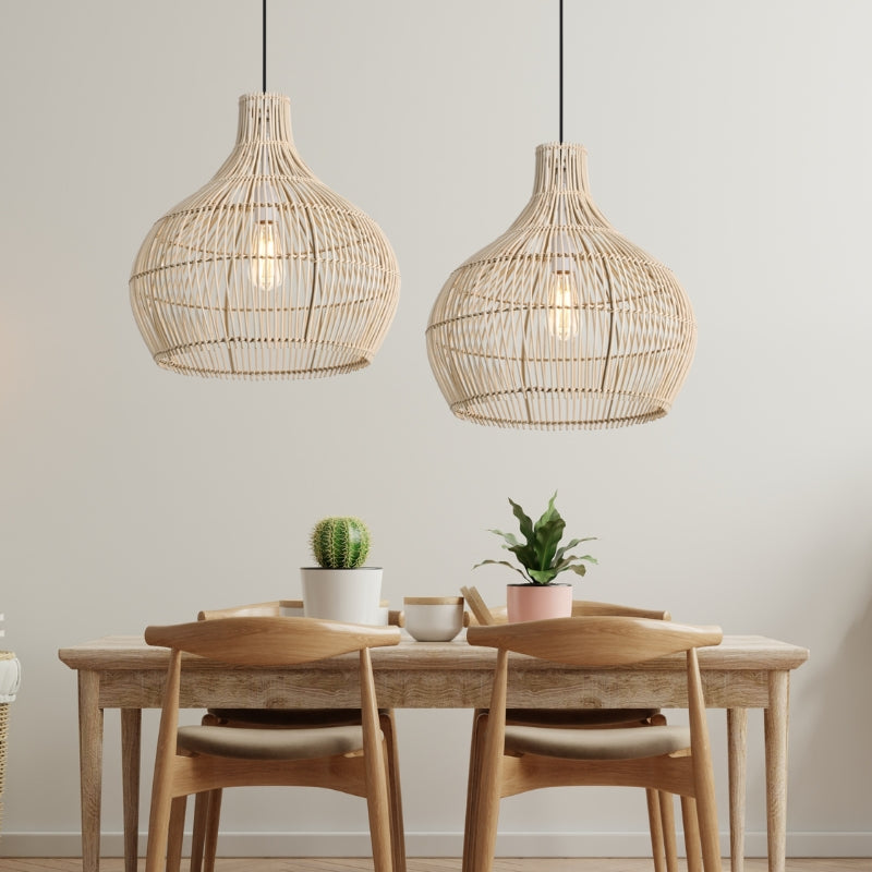 Radley Woven Rattan Bamboo Pendant Light 2 Sizes - Lighting.co.za