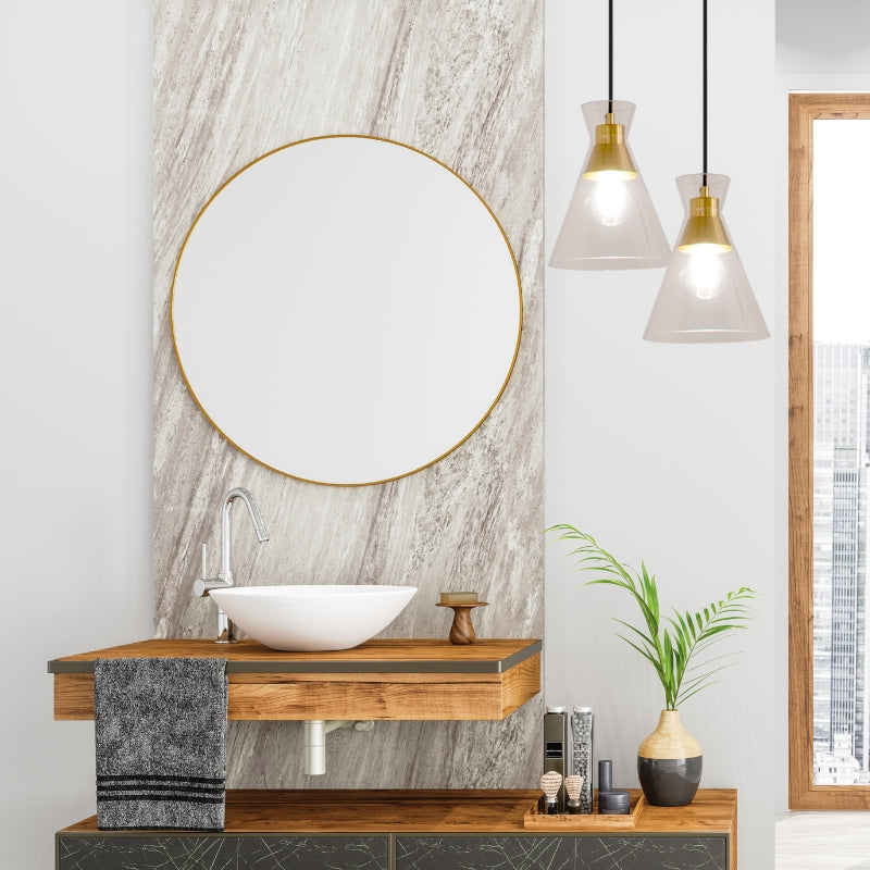 Alfresco Clear Glass and Gold Pendant Light - Lighting.co.za