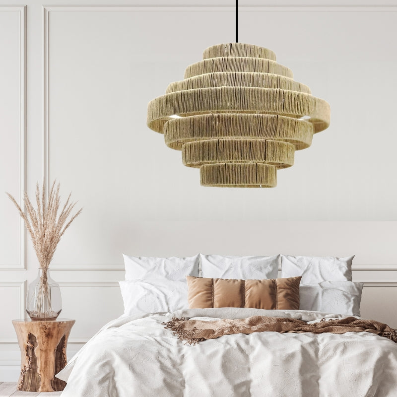 Jube Tiered Natural Rattan Pendant Light - Lighting.co.za