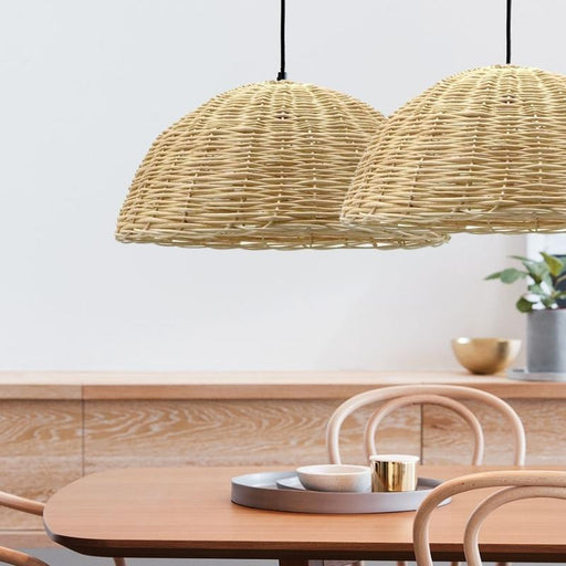 Natural Wicker Large Woven Basket Pendant Light - Lighting.co.za