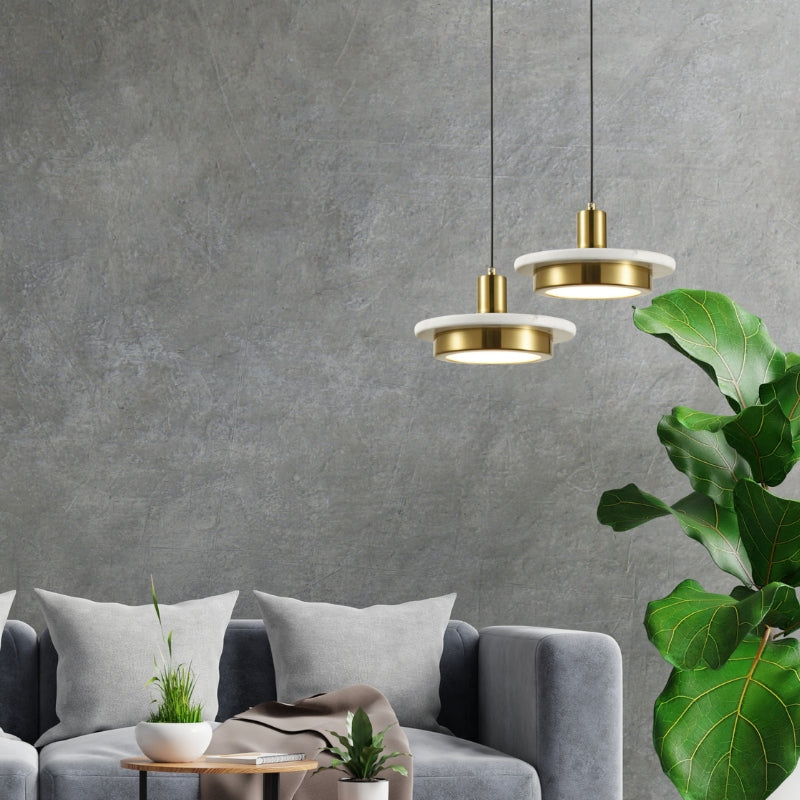 Ibiza Marble and Brass Look Pendant Light - Lighting.co.za