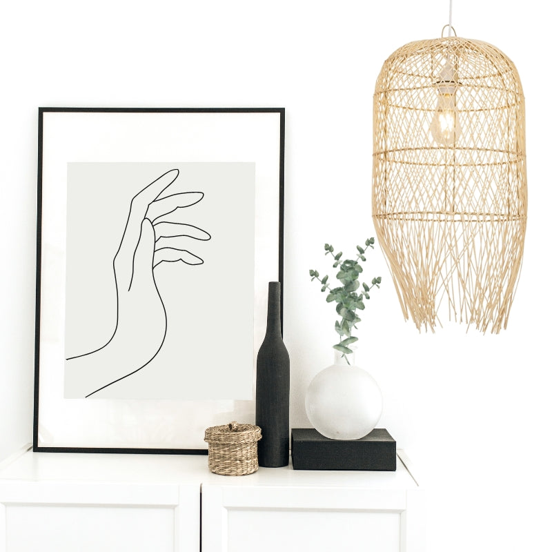 Analia Large Natural Woven Rattan Pendant Light - Lighting.co.za