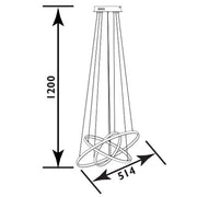 Flow 3 Ring White Or Chrome LED Pendant Light - Lighting.co.za