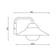 Leila Vintage Barn Black Glass Outdoor Wall Light - Lighting.co.za