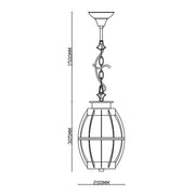 Cameo Coffee And Glass Outdoor Pendant Light - Lighting.co.za
