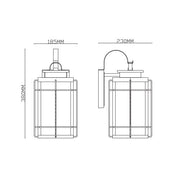 Marsten Black And Glass Outdoor Lantern Wall Light - Lighting.co.za