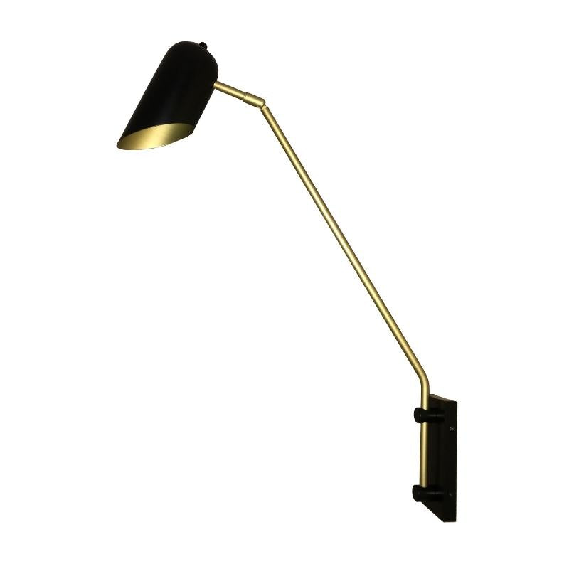 Zara Black and Brass Look Tall Wall Light - Lighting.co.za