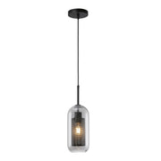 New York Tall Black Or Gold Metal Mesh And Glass Pendant Light - Lighting.co.za
