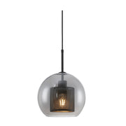 New York Ball Black Or Gold Metal Mesh And Glass Pendant Light 2 Sizes - Lighting.co.za