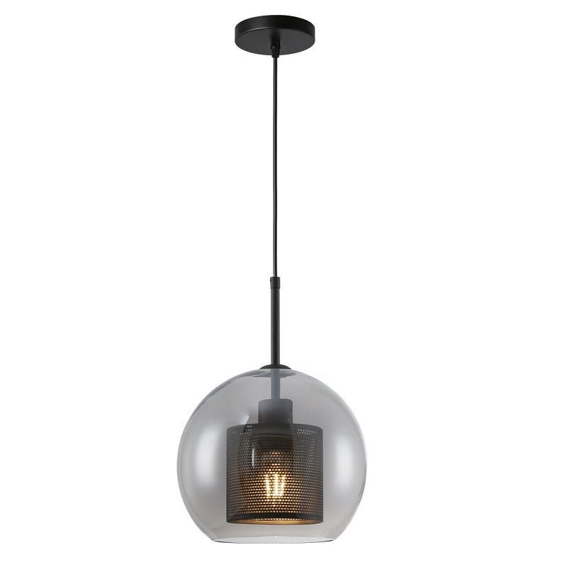 New York Ball Black Or Gold Metal Mesh And Glass Pendant Light 2 Sizes - Lighting.co.za