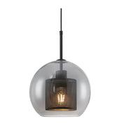 New York Ball Black Or Gold Metal Mesh And Glass Pendant Light 2 Sizes - Lighting.co.za