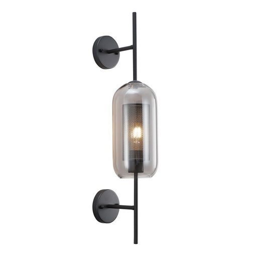 New York Tall Black Or Gold Metal Mesh And Glass Wall Light - Lighting.co.za