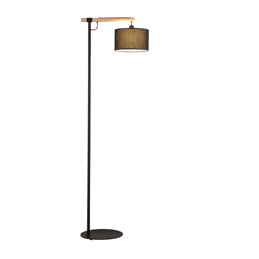 Langham Black or White and Wood Floor Lamp - Lighting.co.za
