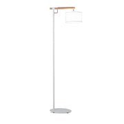 Langham Black or White and Wood Floor Lamp - Lighting.co.za