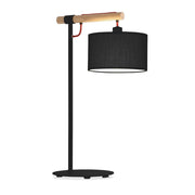 Langham Black or White and Wood Table Lamp - Lighting.co.za