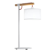 Langham Black or White and Wood Table Lamp - Lighting.co.za