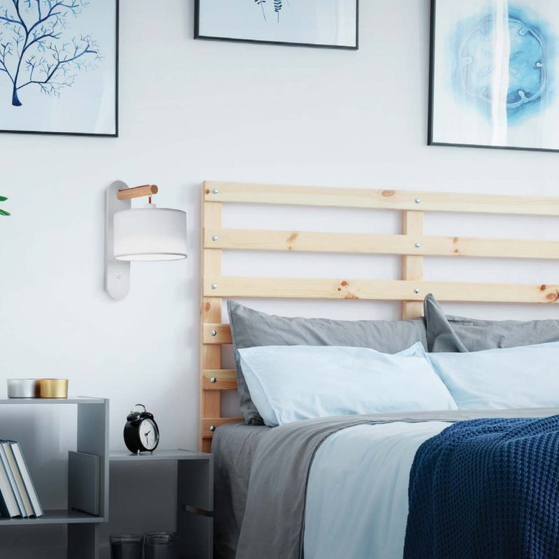 Langham Black or White and Wood Bedside Wall Light - Lighting.co.za