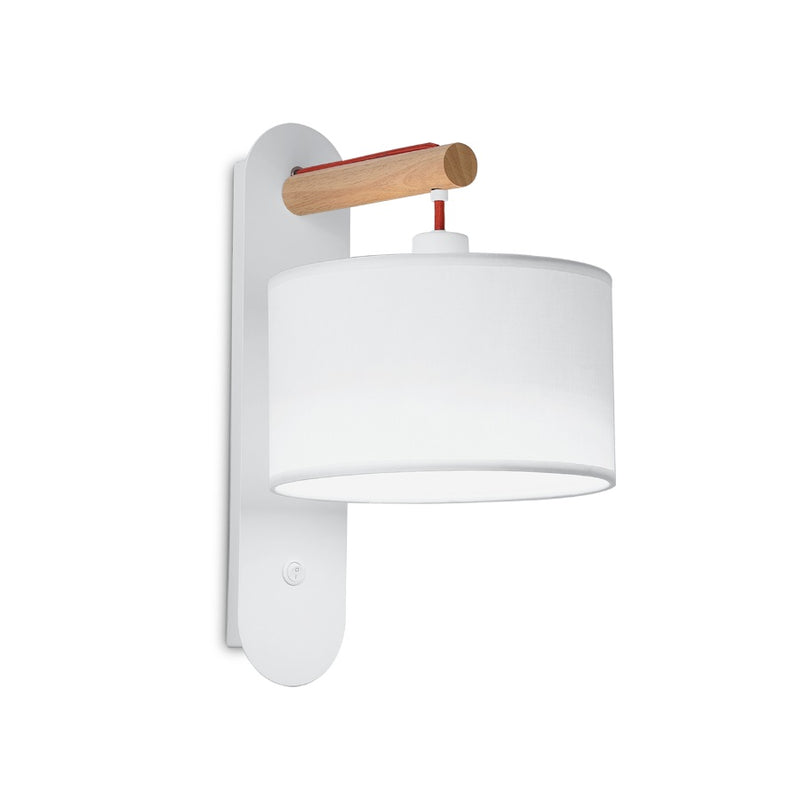 Langham Black or White and Wood Bedside Wall Light - Lighting.co.za