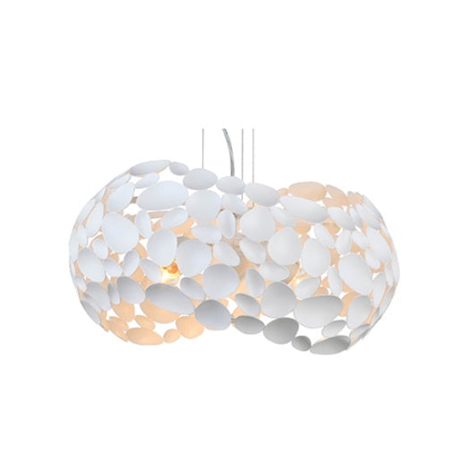 Minje White Copper Chrome Geometric Pendant Light 2 Sizes - Lighting.co.za