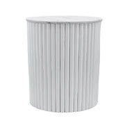 Vusi Cloud Round Slatted Side Table with Stone Top 2 Sizes - Lighting.co.za