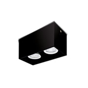 Lone 2 Light Rectangular Black or White GU10 Surface Mounted Down Light - Lighting.co.za