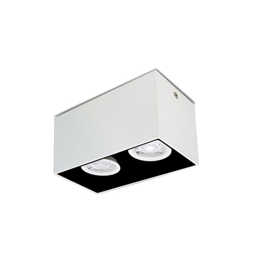 Lone 2 Light Rectangular Black or White GU10 Surface Mounted Down Light - Lighting.co.za