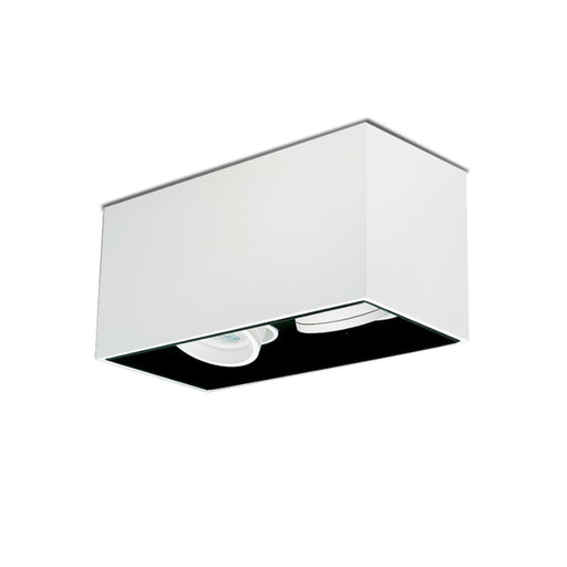 Lone Tilt 2 Light Rectangular White with Black GU10 Surface Mounted Down Light - Lighting.co.za