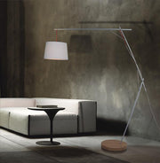 Mantis Black Or White And Wood Cantilever Floor Lamp - Lighting.co.za