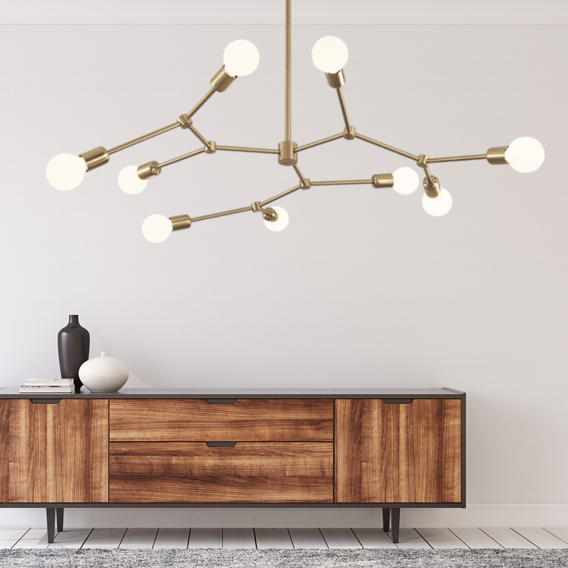 Molecule 9 Light Brass Pendant Light - Lighting.co.za