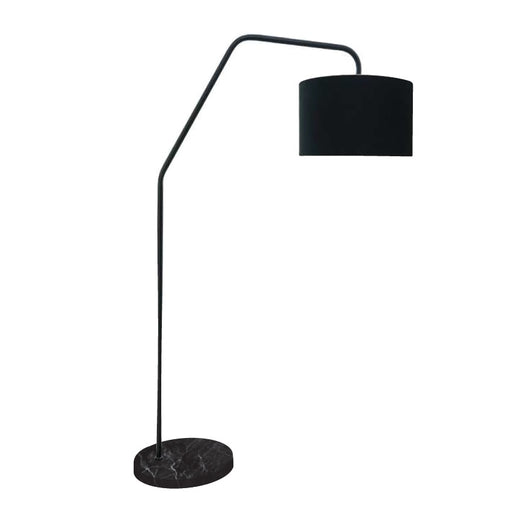 Knox Overarch Black and Black Shade Floor Lamp - Lighting.co.za