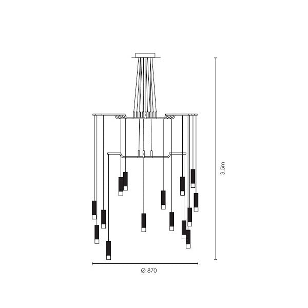 Marionette 15 Light Black Drop Pendant Light - Lighting.co.za