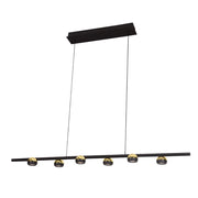 Marrakesh 6 Light Black and Gold Linear LED Pendant Light - Lighting.co.za